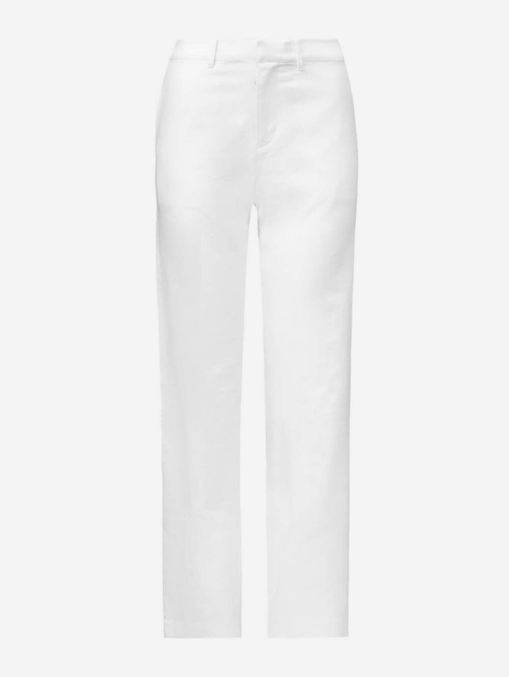 All Things Golden Women's Straight-Leg White 30%Linen Pants with Gold Zip Detail - Picture 2 of 6